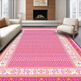 Ultra Soft Area Rug, Non Slip, Stain Resistant, Washable Area Rugs for Living Room, Bedroom, Minimalist Cream and Pink Harmony(Pink)