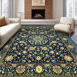 Ultra Soft Area Rug, Non Slip, Stain Resistant, Washable Area Rugs for Living Room, Bedroom, Large Floral(Blue)