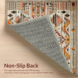 Ultra Soft Area Rug, Non Slip, Stain Resistant, Washable Area Rugs for Living Room, Bedroom, Contemporary Tiled Pattern Aesthetic(Beige)