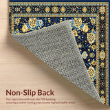 Ultra Soft Area Rug, Non Slip, Stain Resistant, Washable Area Rugs for Living Room, Bedroom, Intricate(Blue)