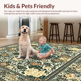 Geometric Floral Area for Wooden Stairs(Beige)