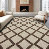Ultra Soft Area Rug, Non Slip, Stain Resistant, Washable Area Rugs for Living Room, Bedroom, Modern Natural Weave Arrangement(Beige)