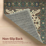 Ultra Soft Area Rug, Non Slip, Stain Resistant, Washable Area Rugs for Living Room, Bedroom, Contemporary Neutral Tiled Design(Beige)