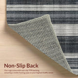Ultra Soft Area Rug, Non Slip, Stain Resistant, Washable Area Rugs for Living Room, Bedroom, Contemporary Black and White Area Rug:  Striped Home Decor Carpet(Gray)