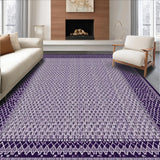 Ultra Soft Area Rug, Non Slip, Stain Resistant, Washable Area Rugs for Living Room, Bedroom, Luxurious Abstract Checkerboard Style(Purple)