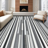 Ultra Soft Area Rug, Non Slip, Stain Resistant, Washable Area Rugs for Living Room, Bedroom, Black White Striped Area Rug, Abstract(Black)