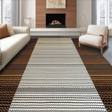 Ultra Soft Area Rug, Non Slip, Stain Resistant, Washable Area Rugs for Living Room, Bedroom, Stylish Neutral Palette Pattern(Brown)