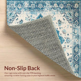 Ultra Soft Area Rug, Non Slip, Stain Resistant, Washable Area Rugs for Living Room, Bedroom, Luxurious Teal Trellis Aesthetic(Blue)