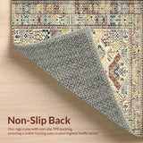 Ultra Soft Area Rug, Non Slip, Stain Resistant, Washable Area Rugs for Living Room, Bedroom, Boho Woven Neutral Area(Beige)