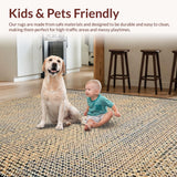 Ultra Soft Area Rug, Non Slip, Stain Resistant, Washable Area Rugs for Living Room, Bedroom, Elegant Western Themed Texture(Beige)