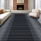 Ultra Soft Area Rug, Non Slip, Stain Resistant, Washable Area Rugs for Living Room, Bedroom, Sophisticated Neutral Ogee Style(Black)