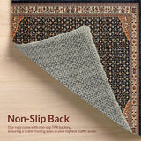 Ultra Soft Area Rug, Non Slip, Stain Resistant, Washable Area Rugs for Living Room, Bedroom, Rustic Black Brown Nature Pattern(Black)
