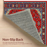 Ultra Soft Area Rug, Non Slip, Stain Resistant, Washable Area Rugs for Living Room, Bedroom, Vintage Red Heriz Living Room Washable Rug(Red)
