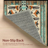 Ultra Soft Area Rug, Non Slip, Stain Resistant, Washable Area Rugs for Living Room, Bedroom, Retro Inspired Native American Style(Brown)