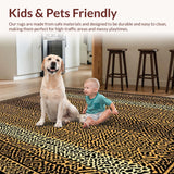 Ultra Soft Area Rug, Non Slip, Stain Resistant, Washable Area Rugs for Living Room, Bedroom, Modern Chic Faux Fur Motif(Gold)