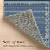 Elegant Curved Navy Motif(Blue)