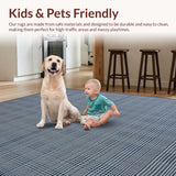 Ultra Soft Area Rug, Non Slip, Stain Resistant, Washable Area Rugs for Living Room, Bedroom, Avant-Garde Blue Design Scheme(Blue)