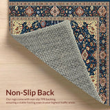 Rustic Blue Brown Geometric Motif(Blue)