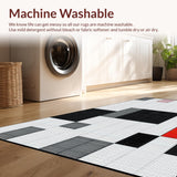 Ultra Soft Area Rug, Non Slip, Stain Resistant, Washable Area Rugs for Living Room, Bedroom, Trendy Symmetrical Dice Arrangement(Black)
