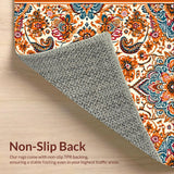 Ultra Soft Area Rug, Non Slip, Stain Resistant, Washable Area Rugs for Living Room, Bedroom, Rustic Orange Living Room Stain-Resistant Rug(Beige)