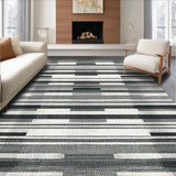 Ultra Soft Area Rug, Non Slip, Stain Resistant, Washable Area Rugs for Living Room, Bedroom, Contemporary Black and White Striped Outdoor Area Rug(Gray)