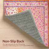 Ultra Soft Area Rug, Non Slip, Stain Resistant, Washable Area Rugs for Living Room, Bedroom, Rustic Vintage Nature Design(Orange)