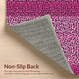 Ultra Soft Area Rug, Non Slip, Stain Resistant, Washable Area Rugs for Living Room, Bedroom, Vibrant Pink Leopard Print Girls Bedroom Rug(Pink)