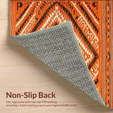 Ultra Soft Area Rug, Non Slip, Stain Resistant, Washable Area Rugs for Living Room, Bedroom, Contemporary Warm Geometric Fusion(Orange)