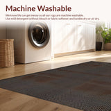 Ultra Soft Area Rug, Non Slip, Stain Resistant, Washable Area Rugs for Living Room, Bedroom, Artful Fluffy Patterned Decor(Brown)