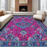 Ultra Soft Area Rug, Non Slip, Stain Resistant, Washable Area Rugs for Living Room, Bedroom, Bohemian Paisley(Pink)
