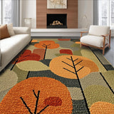 Ultra Soft Area Rug, Non Slip, Stain Resistant, Washable Area Rugs for Living Room, Bedroom, Vibrant Abstract Earthy Tones(Orange)