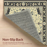 Luxe Medallion Runner With Ornamental Arabesque Design(Beige)