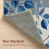 Ultra Soft Area Rug, Non Slip, Stain Resistant, Washable Area Rugs for Living Room, Bedroom, Contemporary Botanical Grey Blue Entryway Runner Rug(Blue)