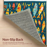 Ultra Soft Area Rug, Non Slip, Stain Resistant, Washable Area Rugs for Living Room, Bedroom, Multicolour Fishing Lure Boys Bedroom Rug(Blue)