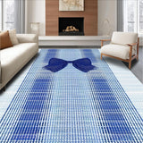Ultra Soft Area Rug, Non Slip, Stain Resistant, Washable Area Rugs for Living Room, Bedroom, Stylish Blue Bow Decorative Rug for a Cute and Cozy Aesthetic(Blue)