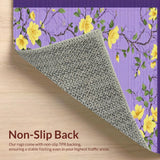 Ultra Soft Area Rug, Non Slip, Stain Resistant, Washable Area Rugs for Living Room, Bedroom, Charming Lavender Floral Aesthetic(Purple)