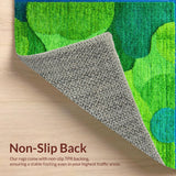 Lush Green Textured Moss Motif(Green)