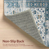 Ultra Soft Area Rug, Non Slip, Stain Resistant, Washable Area Rugs for Living Room, Bedroom, Contemporary Gray Tiled Design(Beige)