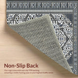Ultra Soft Area Rug, Non Slip, Stain Resistant, Washable Area Rugs for Living Room, Bedroom, Elegant Cozy Ogee Pattern(Gray)
