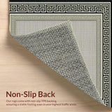Ultra Soft Area Rug, Non Slip, Stain Resistant, Washable Area Rugs for Living Room, Bedroom, Rustic Elegant Diamond Pattern Fusion(Gray)