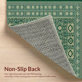 Luxurious Low Pile Medallion Motif(Green)