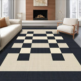 Ultra Soft Area Rug, Non Slip, Stain Resistant, Washable Area Rugs for Living Room, Bedroom, Rustic Monochrome Checkerboard Style(Beige)