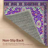 Ultra Soft Area Rug, Non Slip, Stain Resistant, Washable Area Rugs for Living Room, Bedroom, Cosy Earthy Tones Medley(Purple)