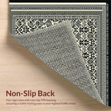 Ultra Soft Area Rug, Non Slip, Stain Resistant, Washable Area Rugs for Living Room, Bedroom, Boho Black and Ivory Meditation Space Rug(Black)