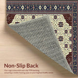 Ultra Soft Area Rug, Non Slip, Stain Resistant, Washable Area Rugs for Living Room, Bedroom, Intricate Geometric Area with Spotted Design and Floral Motifs(Beige)