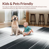 Ultra Soft Area Rug, Non Slip, Stain Resistant, Washable Area Rugs for Living Room, Bedroom, Striking Dark and Light Contrast(Black)