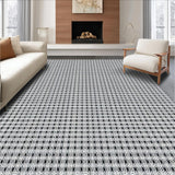 Ultra Soft Area Rug, Non Slip, Stain Resistant, Washable Area Rugs for Living Room, Bedroom, Contemporary Black and Beige Trellis(Gray)