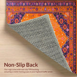 Ultra Soft Area Rug, Non Slip, Stain Resistant, Washable Area Rugs for Living Room, Bedroom, Chic Modern Layered Textures(Orange)