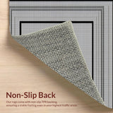 Ultra Soft Area Rug, Non Slip, Stain Resistant, Washable Area Rugs for Living Room, Bedroom, Contemporary Neutral Tiled Art(Gray)