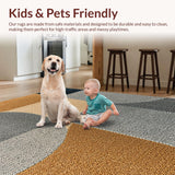 Ultra Soft Area Rug, Non Slip, Stain Resistant, Washable Area Rugs for Living Room, Bedroom, Neutral Abstract Brown Grey Living Room Washable Rug(Beige)